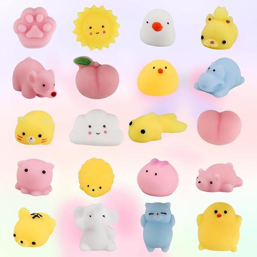 Squishy Jouet,20pcs Squishy Toy Squishy Moji Fidget Toys Mignon Mochi Squishy Mignon Squeeze Animaux Jouet Anti Stress Squishy Toys Pour Fête D'anniversaire Faveurs Oeufs De Pâques Remplisseurs