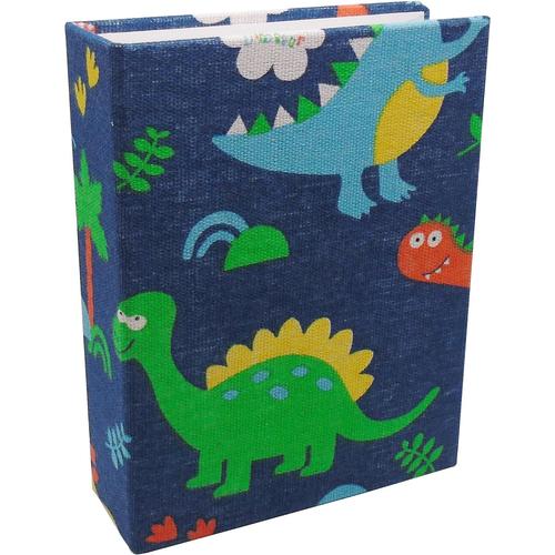 Petit album photo pour enfants, 100 pochettes, bibliothèque 10 x 15, album photo pour bébé, livre photo avec couverture en lin à glisser pour la famille (Dinosaure)