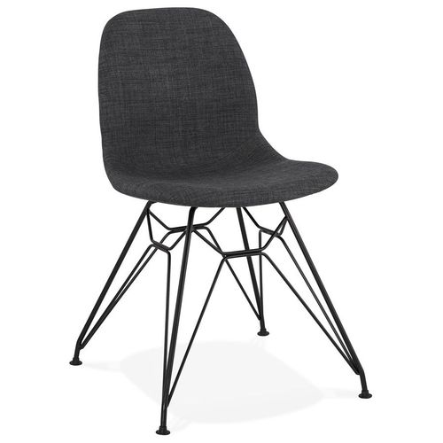 Chaise Design 'declik' Gris Foncé Avec Pieds En Métal Noir