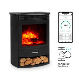 Klarstein Bormio S - Smart Cheminée Électrique Avec 2 Puissances De Chauffage 950w / 1900w , Thermostat , Minuterie Hebdomadaire - Blanche