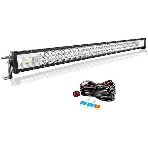 Barre Led 107cm 42'' 540w Con Cablage Rampe Led Spot Et Flood Bar A Led 12v 24v Étanche Projecteur Led Longue Portée Feux Phare De Travail Led Pour 4x4 Voiture Camion Tracteur Quad Bateau