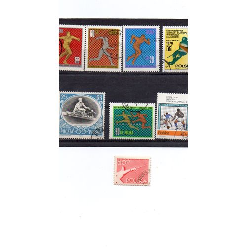 Pologne- Lot De 9 Timbres Oblitérés - Sports