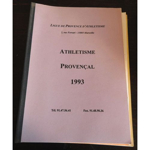 Athletisme Provencal 1993 / Bilans / Lpa
