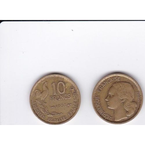 France 10 Francs 1951 Cupro Alu Guiraud