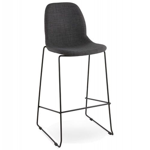 Chaise De Bar Tissu "Verno" 112cm Gris Foncé