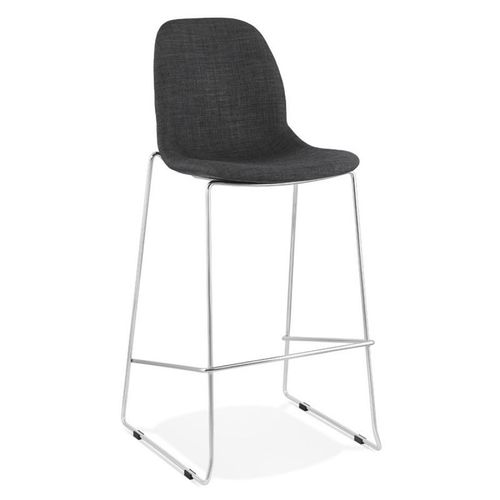 Paris Prix - Tabouret De Bar "Tanjan" 111cm Gris Foncé & Chromé