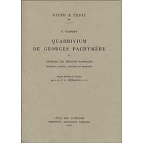 Quadrivium De Georges Pachymère