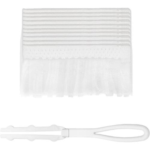 Blanc Plumeau Poussiere De Bureau Domestique For Le Nettoyage, Plumeau Telescopique De Nettoyage Jetable, Tete De Loup À Fibres Étendues (Color : Blanc) 