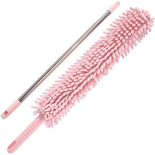 Pink Plumeau Poussiere Sous Le Lit, Tete De Loup For Le Nettoyage, Plumeau Électrostatique Domestique, Brosse De Nettoyage Des Crevasses (Color : Pink) 