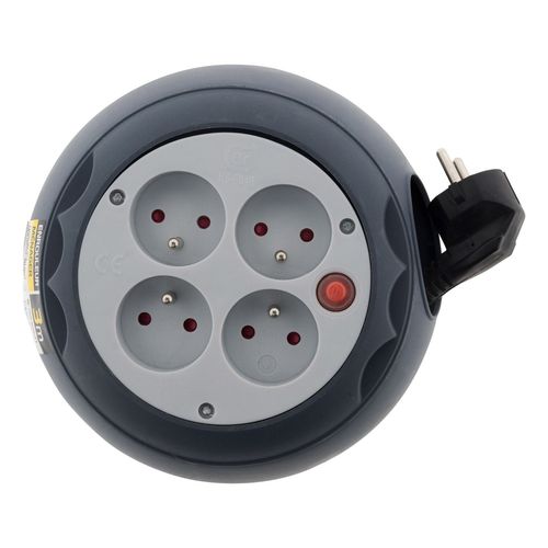 Enrouleur domestique - 4 prises 16A - 3G1mm² - 3m - Zenitech