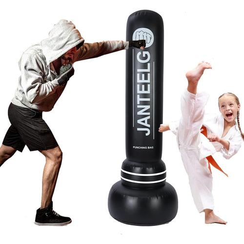 Noir Punching Ball Enfant Et Adulte - Sac De Boxe, 180cm Punching Ball Sur Pied Pour Rebondissement Immédiat, Sacs De Frappe Pour Kickboxing, Karaté