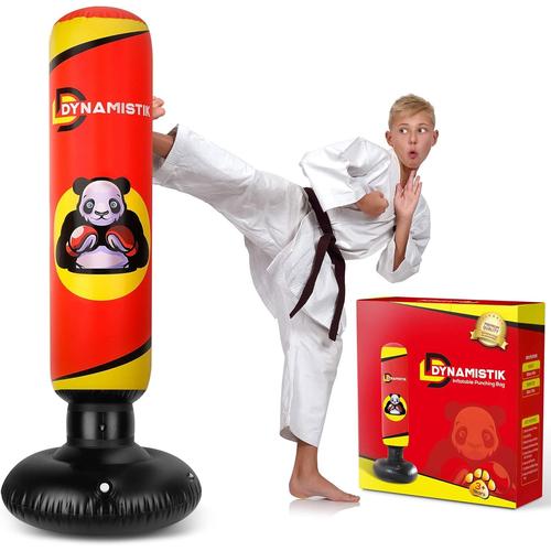 Sans Gants ¿ ¿ Punching Ball Gonflable & Autoportant 160cm ¿ Sac De Frappe Sur Pied Solide Et Résistant Pour Enfants Et Adultes ¿ Boxe | Karaté | Mma | Fitness