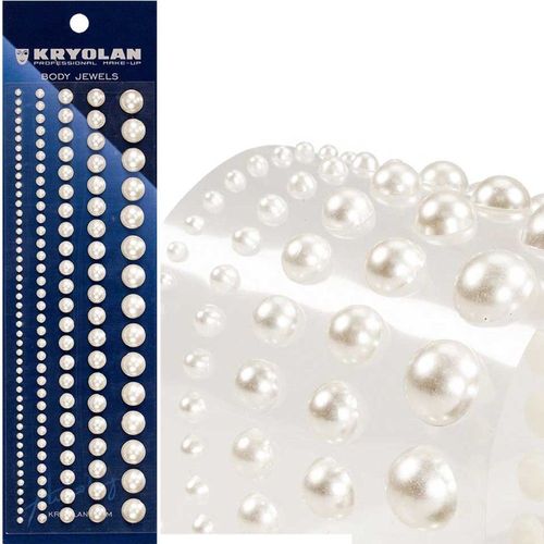 Perles Blanches Autocollantes Tailles Assorties Blanches