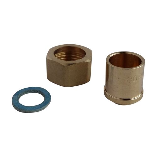 Raccord 2 pièces pour GAZ NATUREL - Cuivre Ø14 - Ecr.tournant F15/21