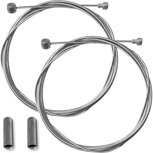 Argent 2x Cable De Frein Vélo Compatible Avec Shimano Sram Avant Arrière Route Vtt Ville Course Vintage 2m Embouts