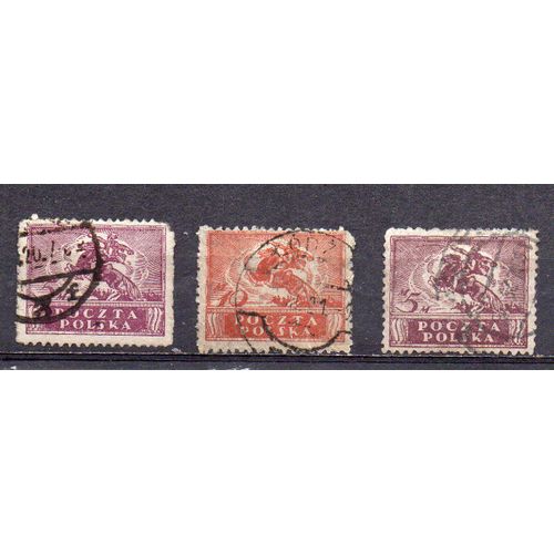 Pologne- Lot De 3 Timbres Anciens Oblitérés