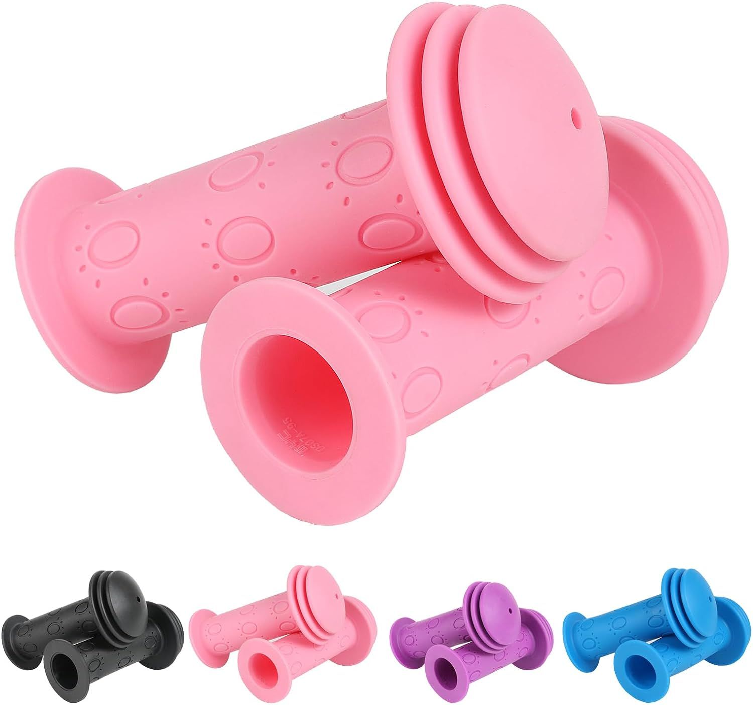 Rose Poignée Trottinette¿Poignées Pour Vélo, Protection Pour Trottinette,Poignée Vélo,Poignées De Vélo Pour Enfants Poignées De Guidon Pour Cascade, Scooter, Bmx, Vtt