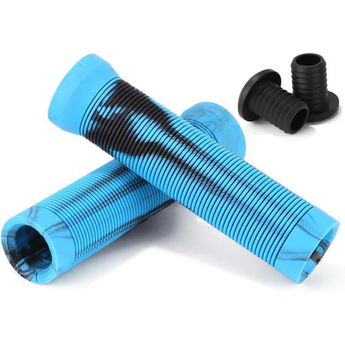 Bleu Poignées De Guidon De Vélo Ergonomique, Poignée Trottinette¿Poignée De Bicyclette, Souple Antidérapant, Caoutchouc Poignée De Vélo, Pour Vélo De Montagne/Route/Vtt