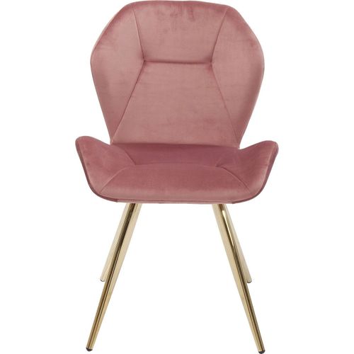 Chaise Viva Velours Rose Et Or Kare Design