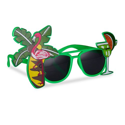 Relaxdays Lunettes Déguisement Hawaii Carnaval Lunettes De Soleil Rigolotes Photobooth