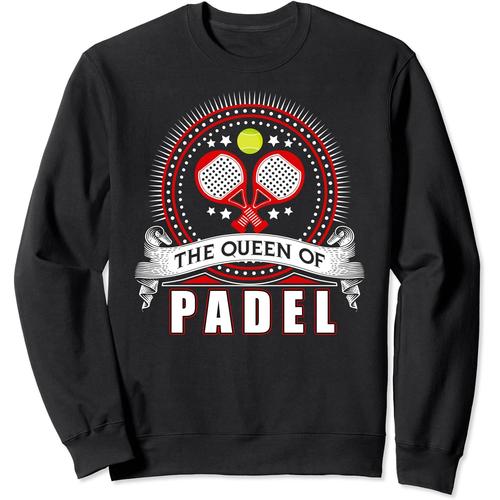 Noir Reine Du Padel Tennis Avec Raquettes Et Balle Sport Et Hobby Sweatshirt