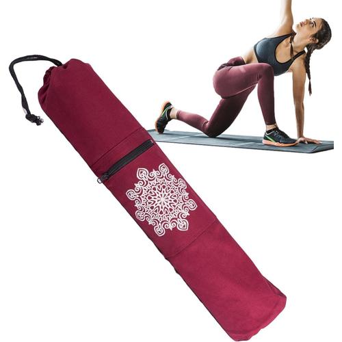 Rouge Support Pour Tapis De Yoga, Sac Pour Tapis De Yoga,Support De Transport Pour Tapis De Yoga À Fermeture Éclair Complète | Bagage De Transport Pour Tapis De Yoga, Sac Pour Tapis D'exercice De