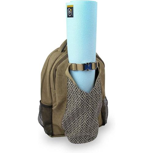 Vert Olive Yoga Mat Bag Backpack | Cotton Outer Rucksack | Ideal Yoga Mat Carrier For Commuters And General Travel | Various Storage Compartments Yoga Mat Not Included