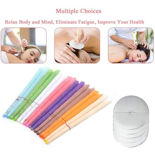 Bougies D¿Oreilles Parfumées En Matière Végétale, Lot De 16 Cônes De Bougie En Cire D'abeille (8 Couleurs)
