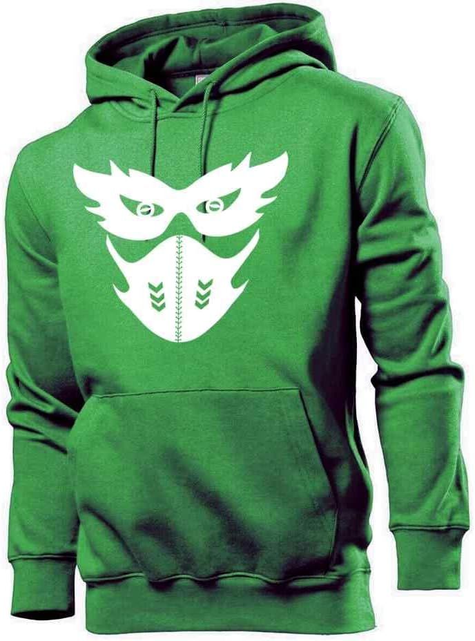 Vert Vagues Gothique Masque Et Protection De Bouche Hommes Sweat À Capuche - Shirt84