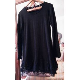 Robe Noire Bas Dentelles 40 L Miss Captain.