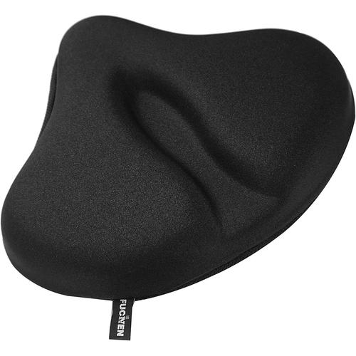 Noir 26 X 32cm Couvre Selle Gel Vélo Gel Housse De Siège Coussin De Siège De Vélo D'exercice Le Plus Confortable Grande Taille Housse De Selle De Vélo D'intérieur Couvre Selle Velo Appartement