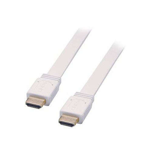 Lindy Premium - Câble HDMI - HDMI mâle pour HDMI mâle - 3 m - blindé - blanc - plat