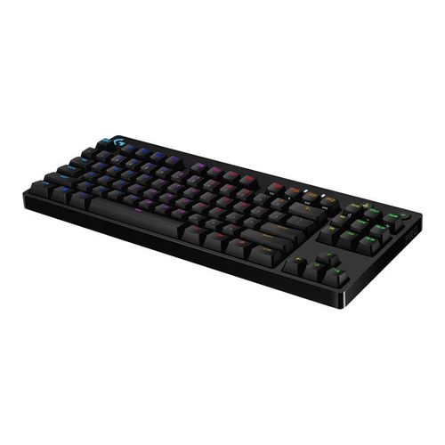 Logitech Pro - Clavier - backlit - USB - QWERTY - R.-U. - commutateur : GX Blue Clicky - noir