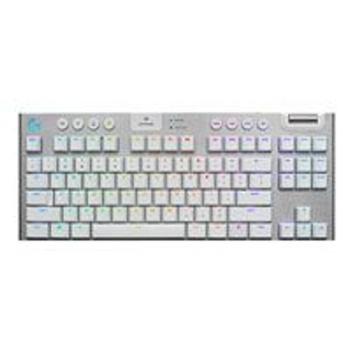 Logitech Gaming G915 TKL - Clavier - backlit - sans fil - USB, Bluetooth, 2.4 GHz - AZERTY - Français - commutateur : GL Tactile - blanc
