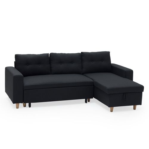 Canapé D'angle Convertible Wade 3 Places Gris Anthracite
