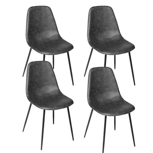 Lot De 4 Chaises Métal "Vladi" 82cm Gris