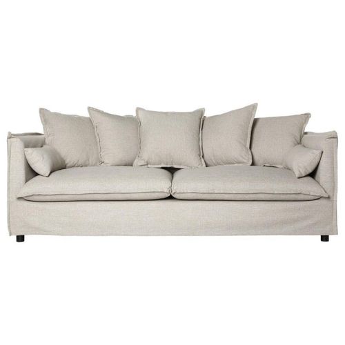 Canapé Lin 3 Places "Odilon" 210cm Beige