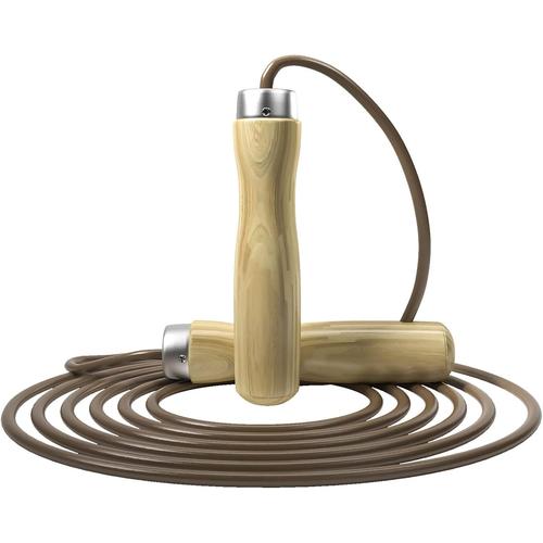 Manche En Bois Naturel Athletics Gear Corde À Sauter Avec Poignée En Bois Pur Et Cuir De Qualité Supérieure Pour Femme