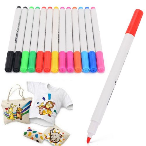 Ensemble De 13 Stylos Marqueurs En Tissu Graffiti Bricolage Stylos Marqueurs Couleurs Permanentes Pour Impression De Vêtements Textiles Chaussures T-Shirt Fournitures D'art De Dessin