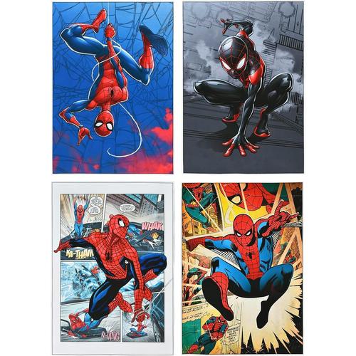 Affiche Murale Super H¿¿ros, 4 Pi¿¿ces Peinture H¿¿ros Mur Art Enfant D¿¿cor, Affiche Superheros Moderne Poster, Super-h¿¿ros Tableaux, Super H¿¿ros Affiche Enfants Chambre D¿¿corer 20x30cm