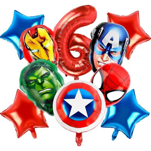 Ballons De F¿ºte Avengers, 10 Pi¿¿Ces Super-H¿¿Ros Ballons, Super H¿¿Ros Ballon En Aluminium Kit, Superhero F¿ºte Ballons, Spider-Man Ballons D'anniversaire, Ballon De F¿ºte Fur Anniversaire, Cosplay