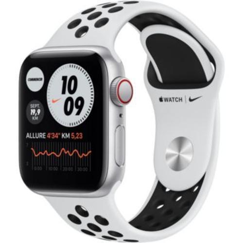 Apple Watch Nike Se (Gps + Cellular) - Boitier 40 Mm Aluminium Argent Avec Bracelet Sport Nike Platine Pur/Noir