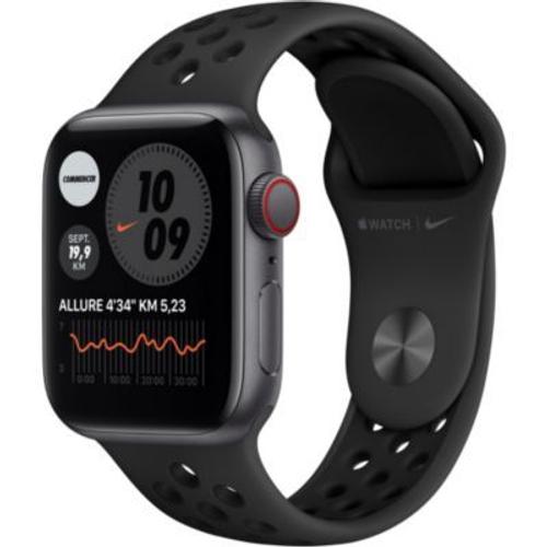 Apple Watch Nike Series 6 (Gps + Cellular) - Boitier 44 Mm Aluminium Gris Avec Bracelet Sport Anthracite