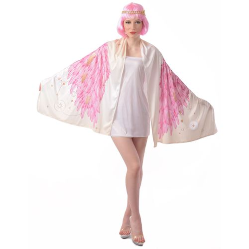 Déguisement Ailes D'ange Poncho Rose Femme