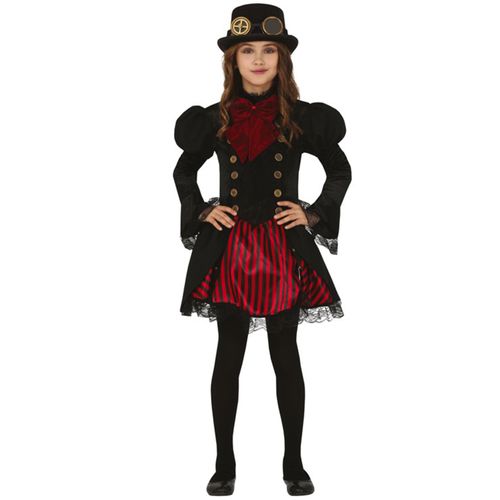 Déguisement Steampunk Rouge Glamour Fille - Taille: 5 À 6 Ans (110-115 Cm)