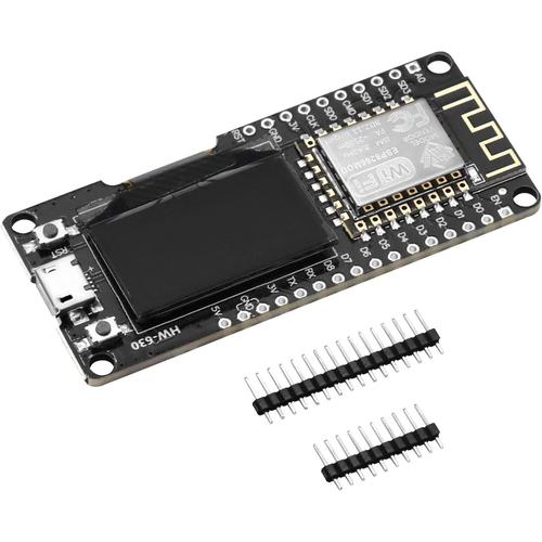 ESP8266 OLED ESP12F Node-MCU Carte de Développement avec écran OLED de 0,96 Pouces,Pilote CH340,Module sans Fil ESP-12E WiFi, et Micro USB,pour la Programmation Arduino IDE/Micropython