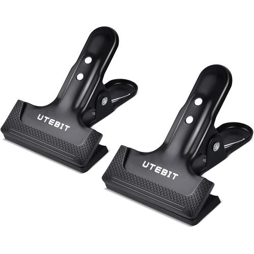 2Pcs Pince à Ressort en Métal pour Fond Studio Photo, Spring Clamps Heavy Duty Photography Background Clips with Protective Rubber pour Fixtion Photographie Toile de Fond