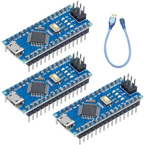 Nano-V3 Board avec 328PB 3 pièce Nano-V3 5V 16MHz Micro Interface CH340 Chip Version à Puce soudée avec câble USB pour IDE