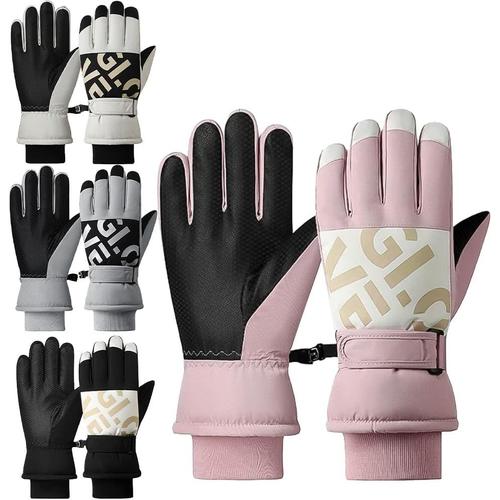 Gants De Ski Pour Hommes Et Femmes, Gants D'hiver Pour La Chaleur, Style Couple, Peluche Et Épaissi, Résistance Au Froid -40 ¿, Protection Contre Le Vent Et Les Éclaboussures, Gants De Sport