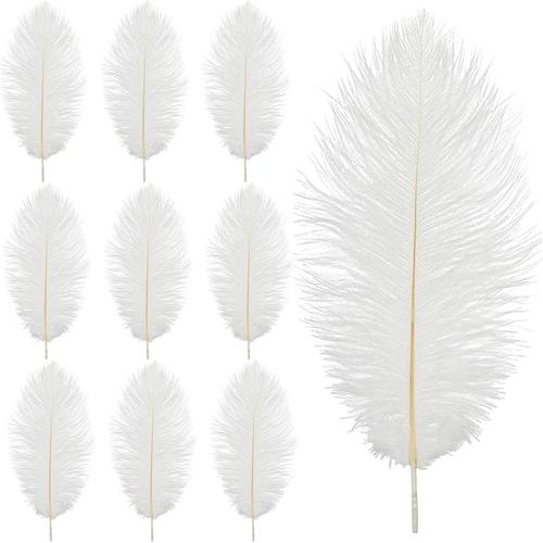 10 Pièces Plume D'autruche 30-35 Cm, Plumes D'autruche, Plumes, Grande Plume, Décoration De Plumes, Plumes Loisirs Creatifs (Plume D'autruche)